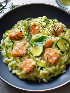 Zucchini-Lachs-Risotto