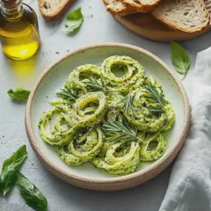 Zucchini Nudeln mit Avocado Pesto