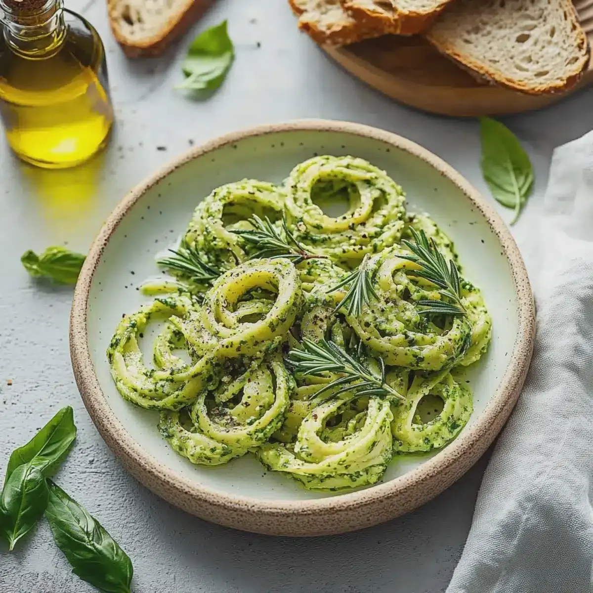 Zucchini Nudeln mit Avocado Pesto einfach zubereiten 2 Zucchini Nudeln mit Avocado Pesto