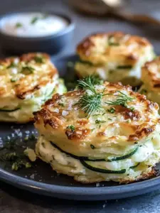 Knusprige Zucchini-Puffer mit Kräuterquark