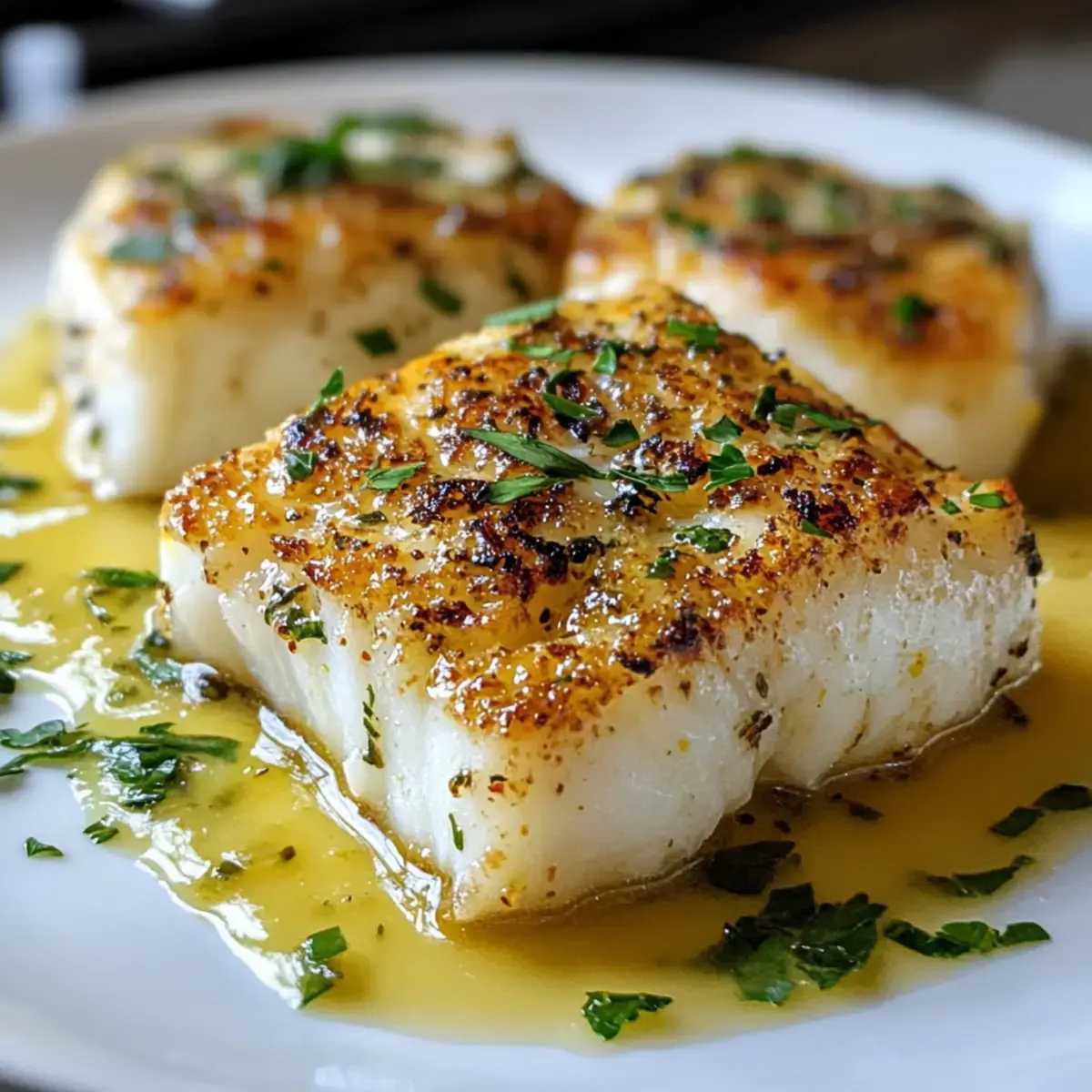 gebratener Kabeljau mit Zitronenbuttersauce