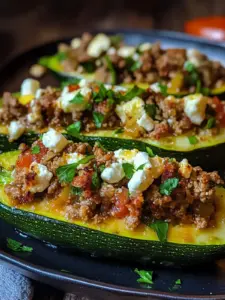 Gefüllte Zucchini mit Hackfleisch und Feta