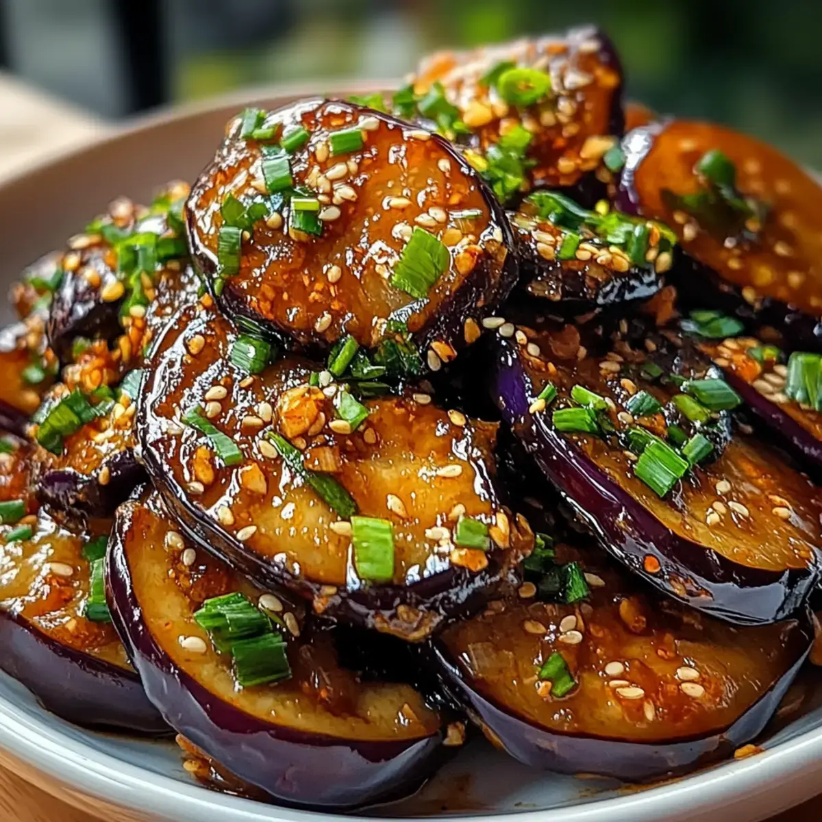 klebrige Knoblauch-Aubergine