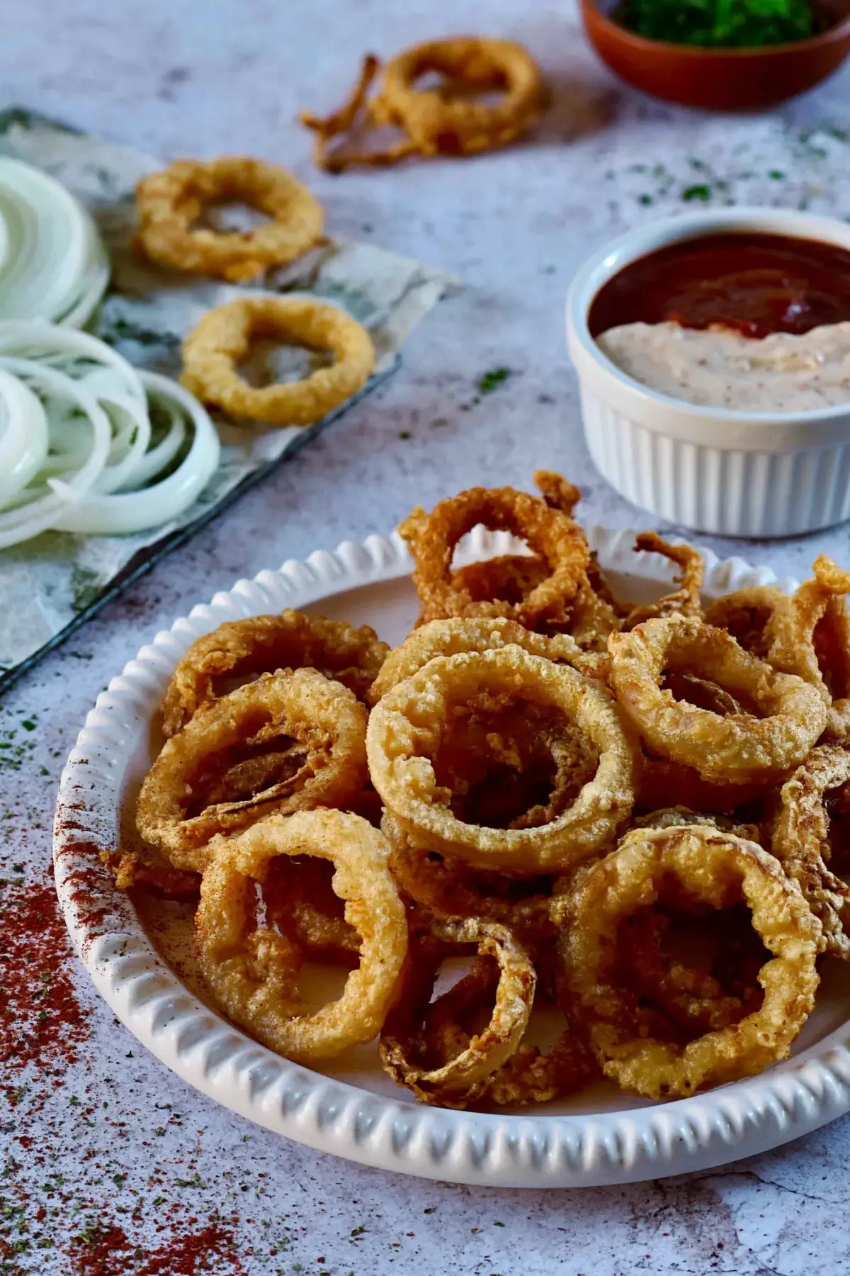 knusprige Zwiebelringe