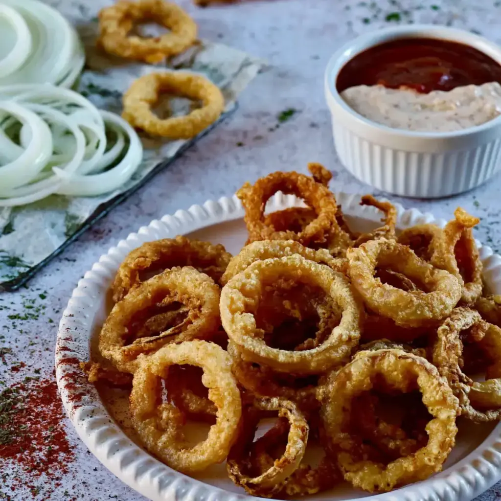 knusprige Zwiebelringe