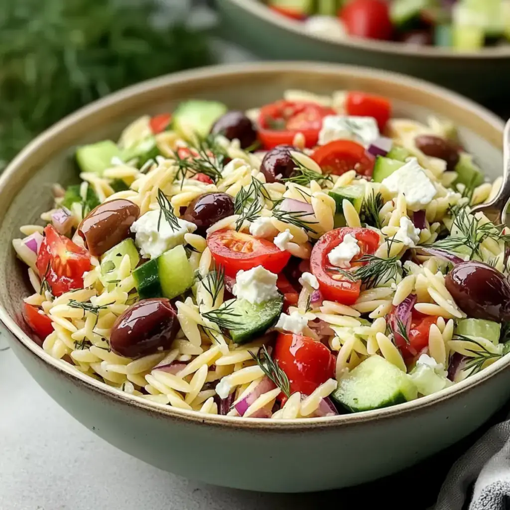 mediterraner Orzo-Pastasalat