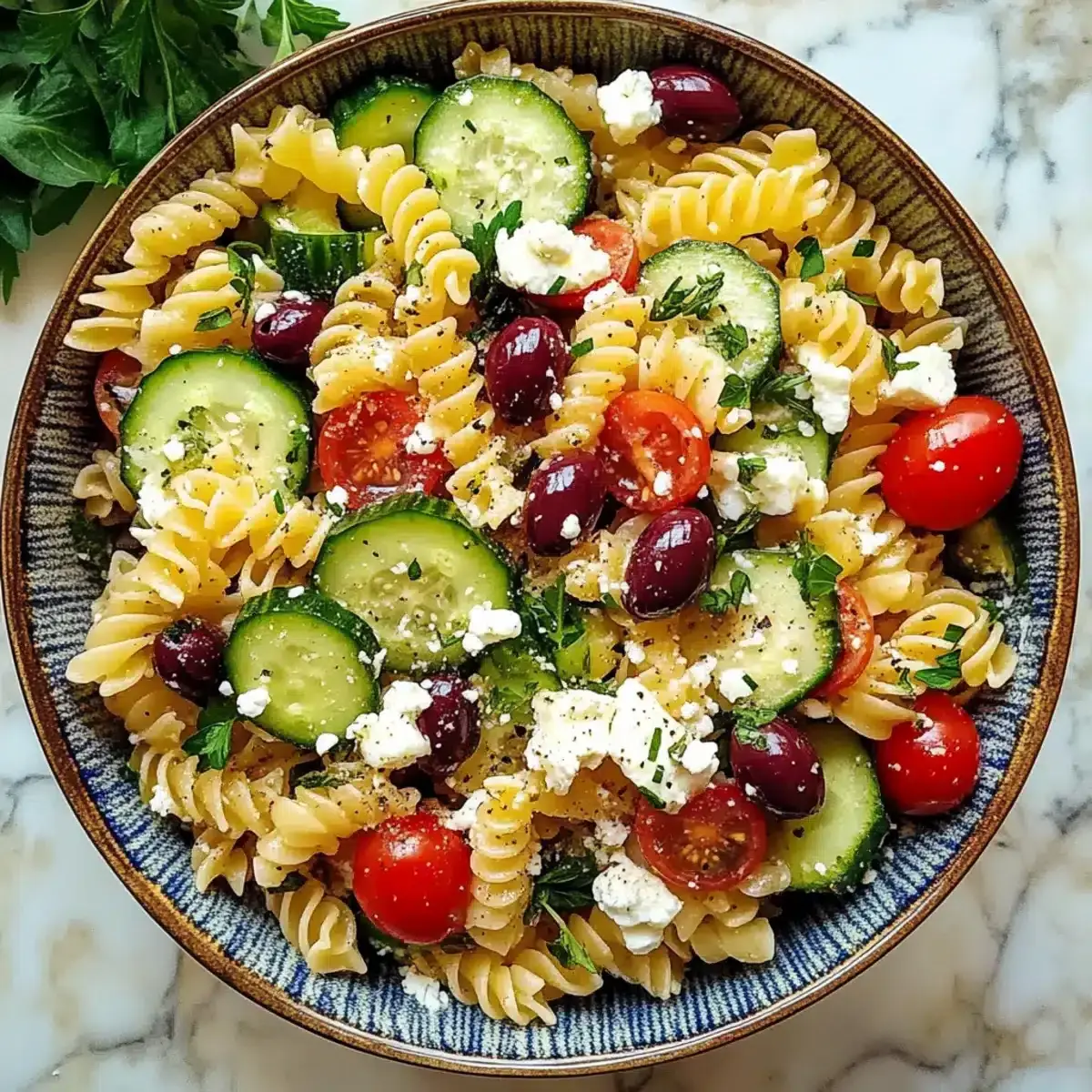 Unwiderstehlicher mediterraner Pasta-Salat: Perfekte Frische 2 mediterraner Pasta-Salat