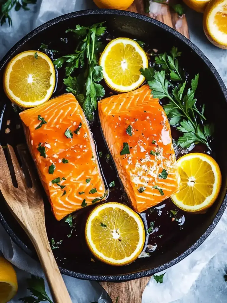 orangenglasierter Lachs
