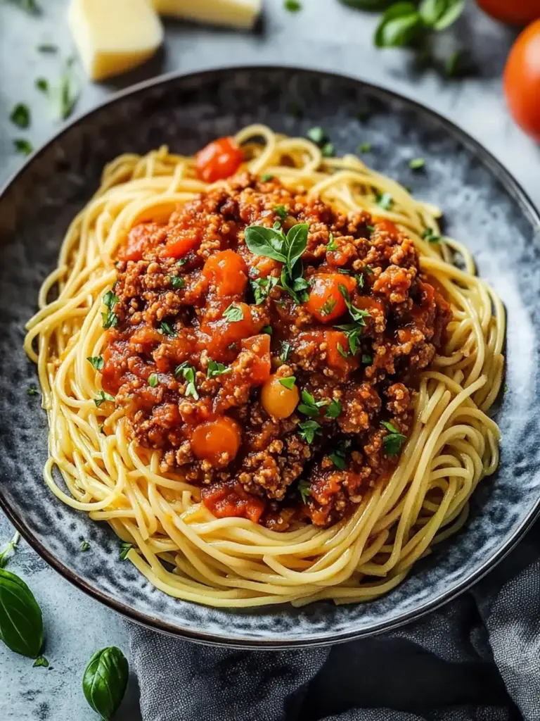vegetarische rote Linsen Bolognese