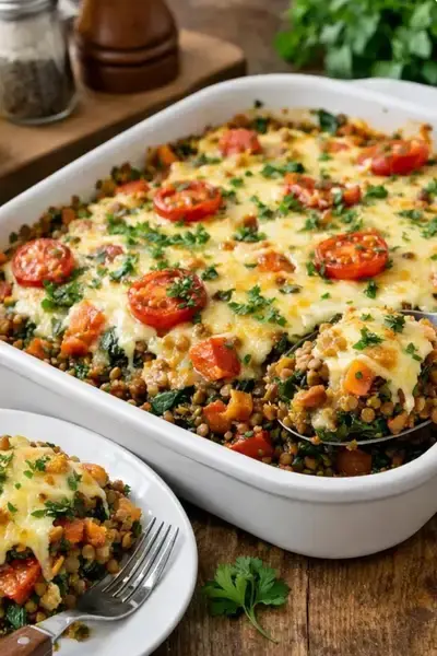 vegetarischer Linsenauflauf