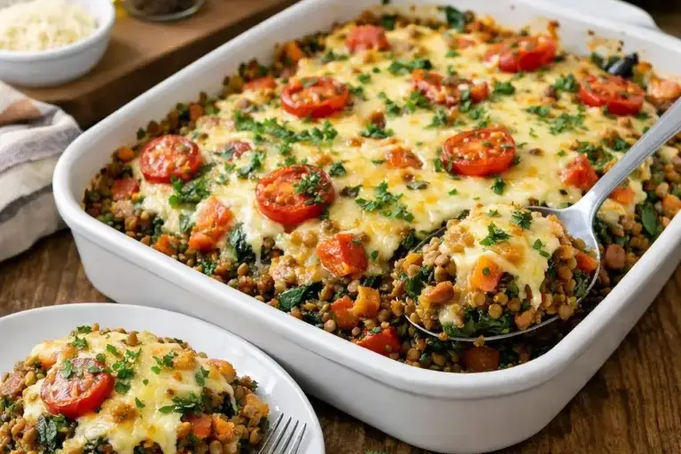 vegetarischer Linsenauflauf