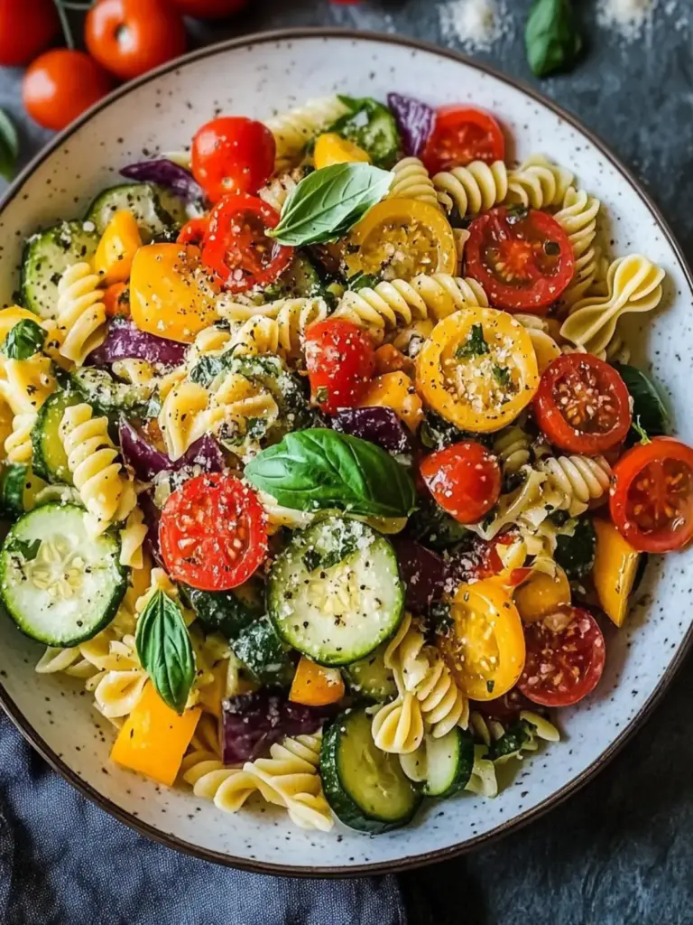 vegetarischer Nudelsalat mit Gemüse
