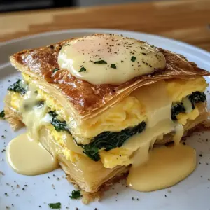 Überbackene Eier Napoleon mit Sauce Hollandaise