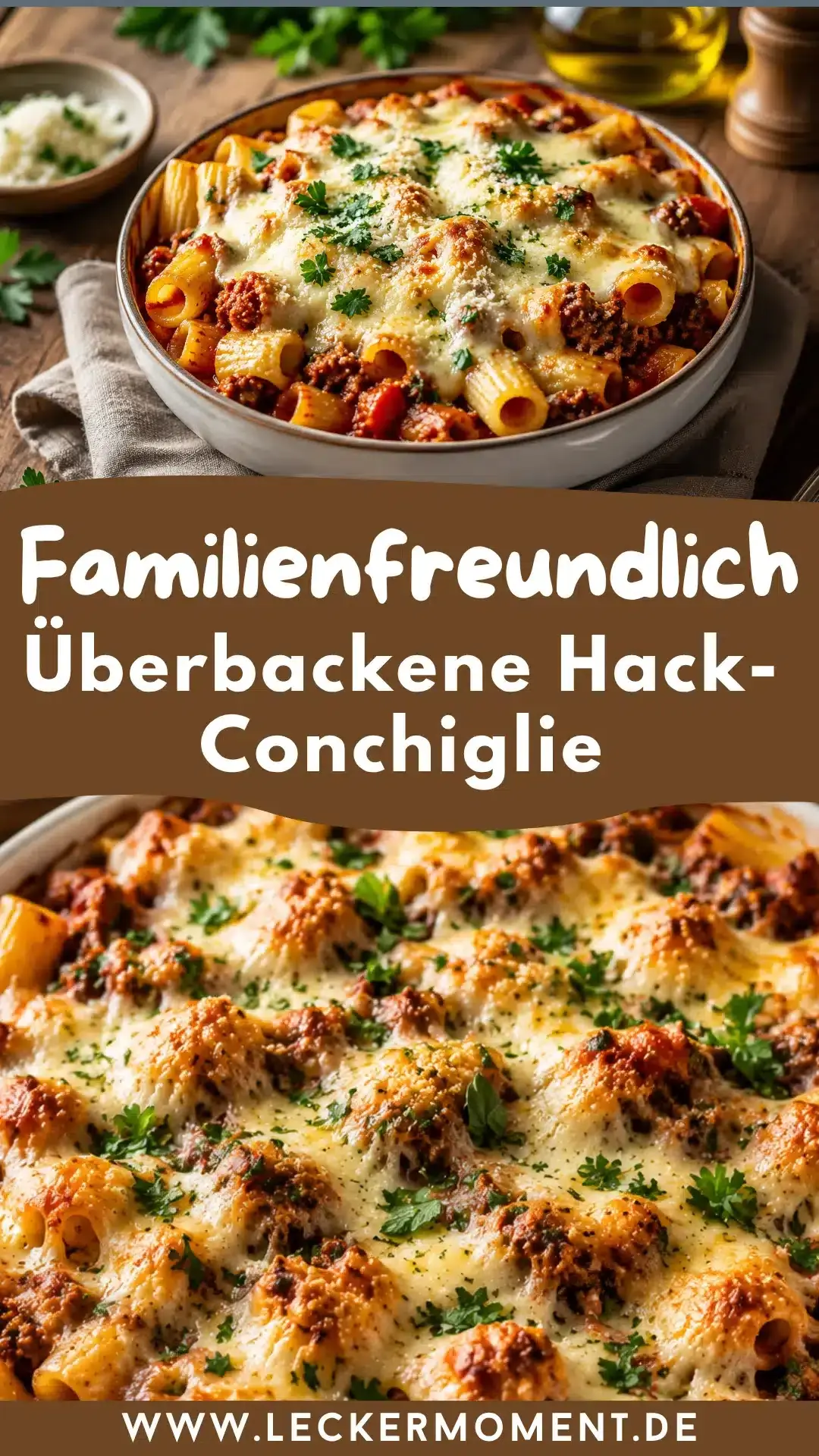 Überbackene Hack-Conchiglie
