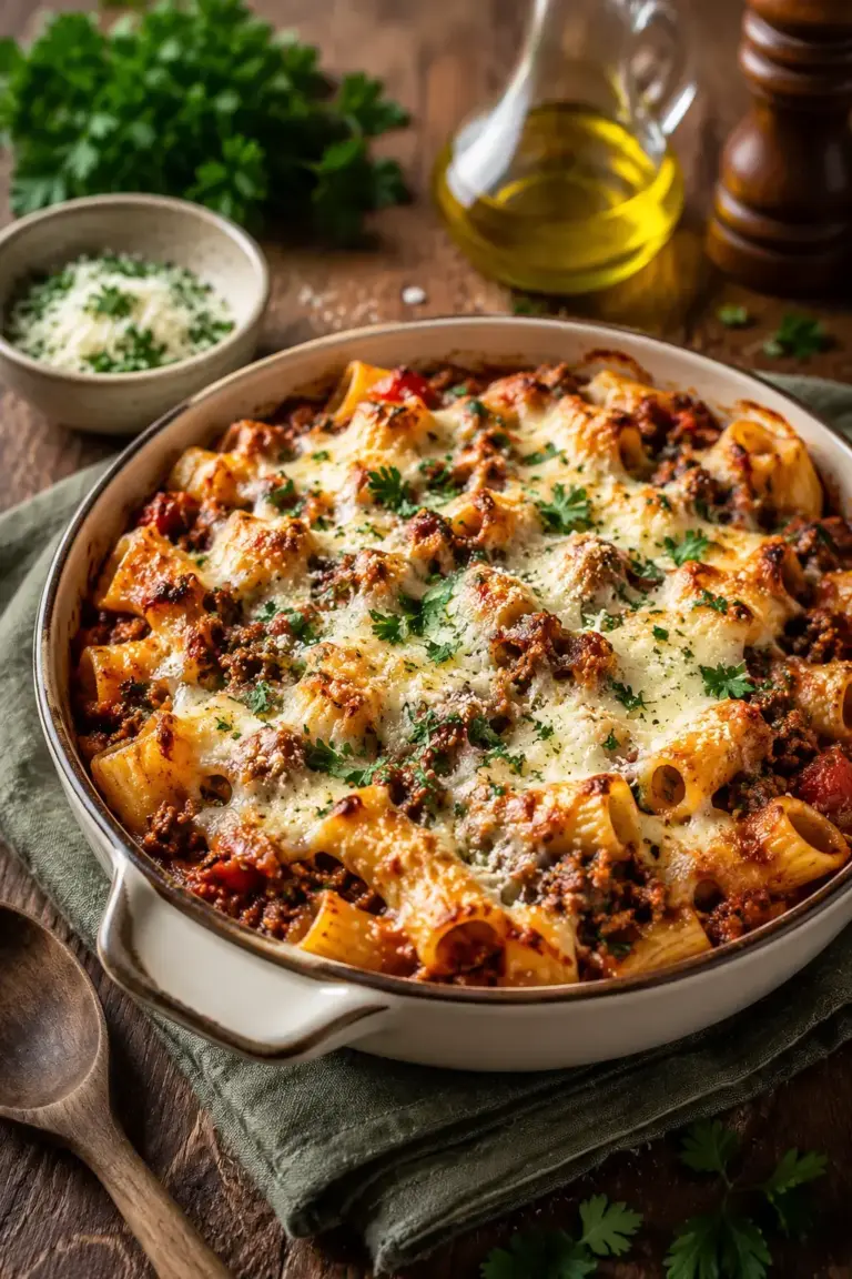 Überbackene Hack-Conchiglie