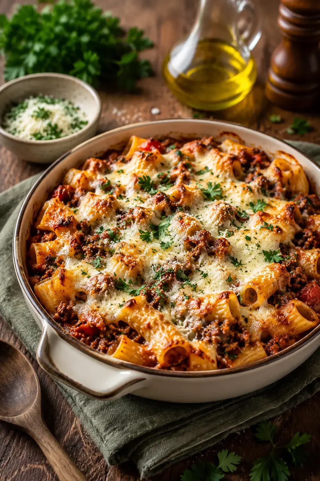 Überbackene Hack-Conchiglie