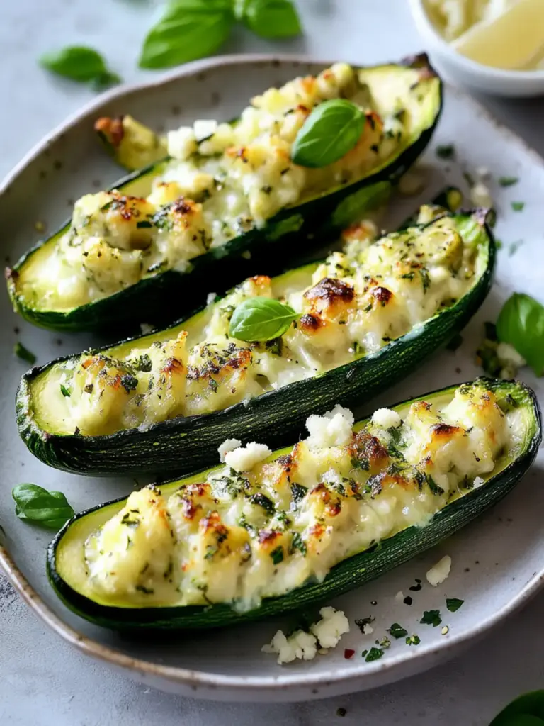 Überbackene gefüllte Zucchini