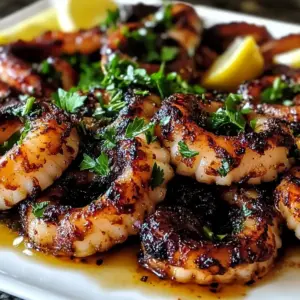 Zart gegrillter Oktopus mit rauchiger Knoblauchmarinade