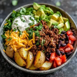 Beladene Kartoffel-Taco-Schüssel