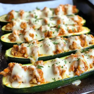 Low Carb Buffalo-Hühnchen-Zucchini-Boote
