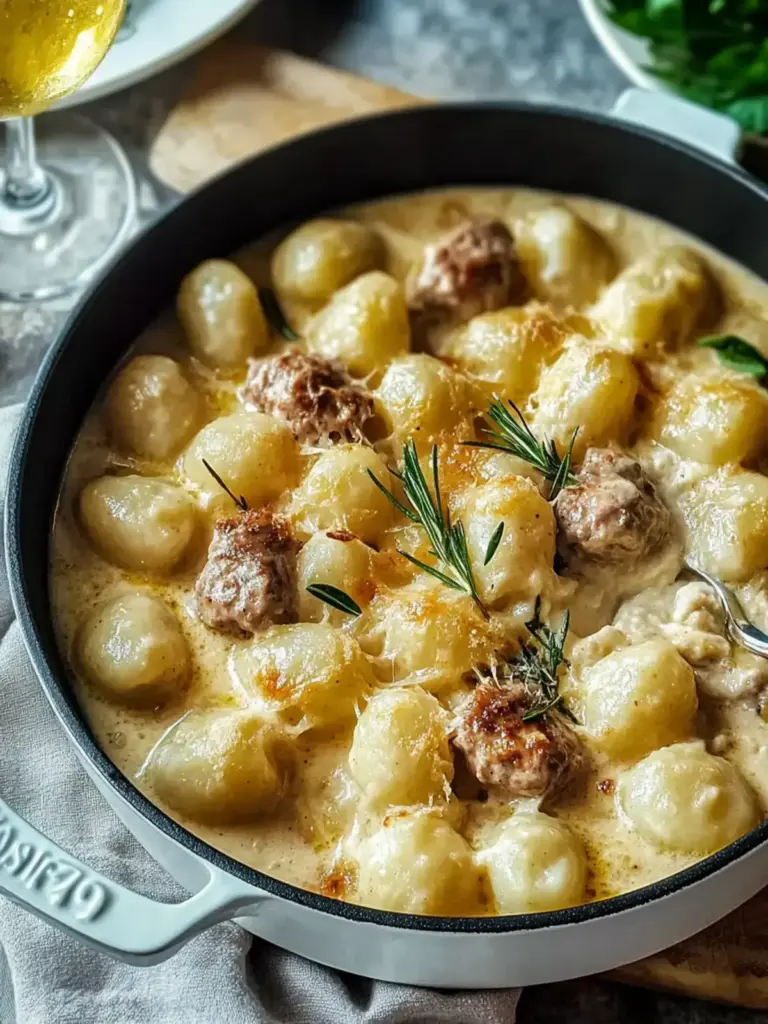 Irresistible Cremige Eintopf Fleischbällchen und Gnocchi Freude