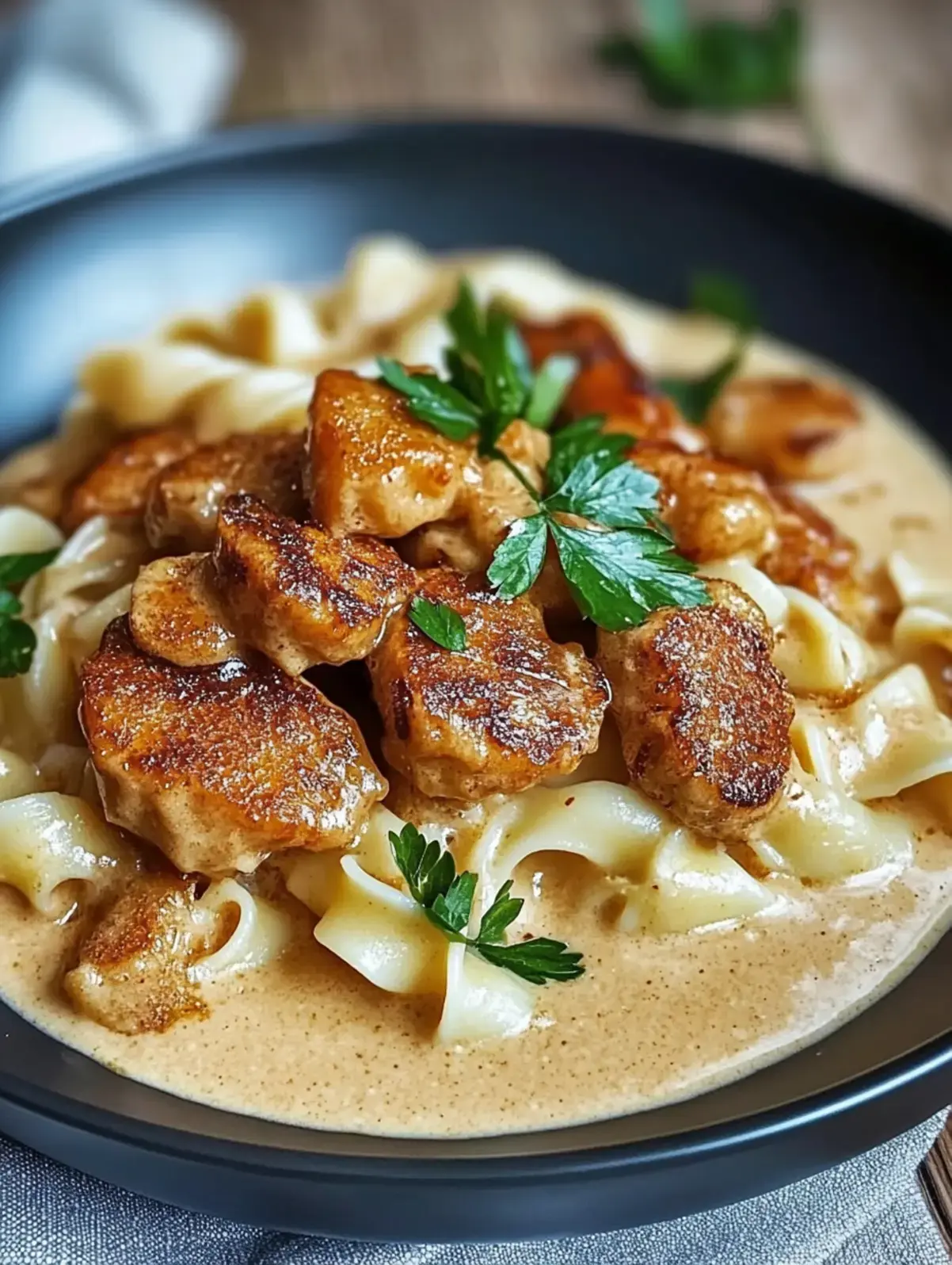 Cremige Hyhnchen Nudelpfanne