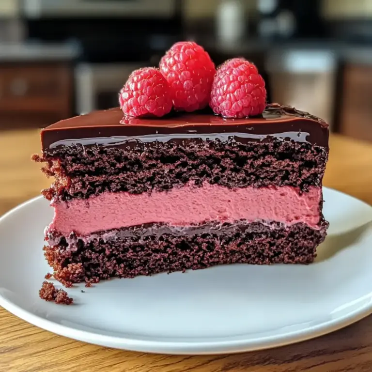 Dunkle Schokoladen-Himbeer-Mousse-Torte – ein köstliches Dessert