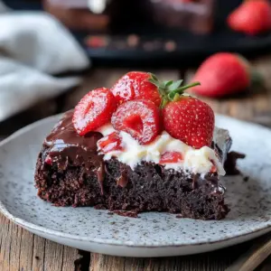 Erdbeer-Brownie-Schnitten