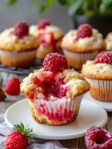 Saftige Erdbeermuffins mit Frischkäsefüllung