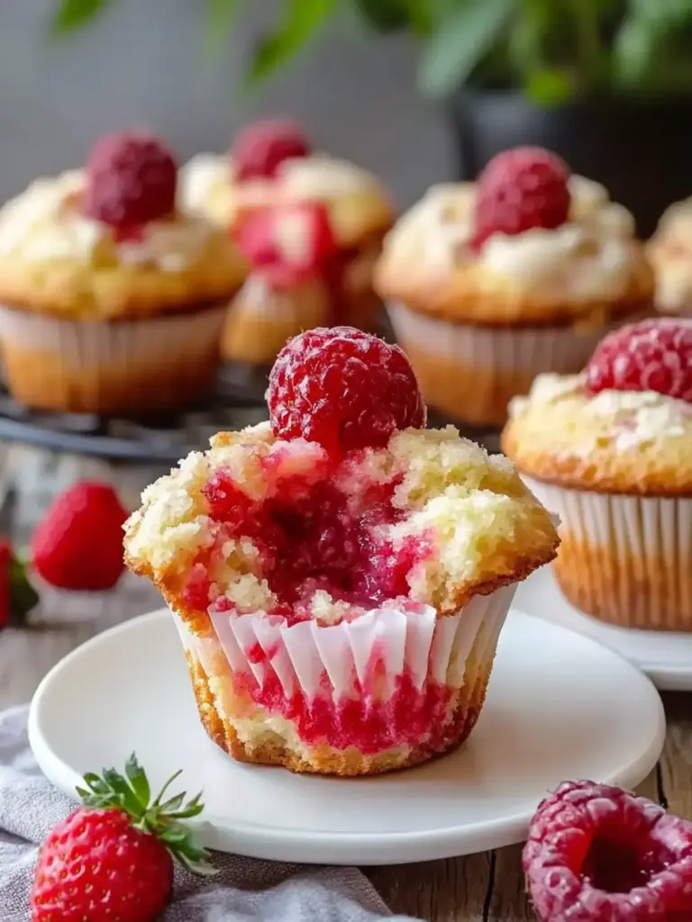 Erdbeermuffins mit Frischkäsefüllung: Saftig & voller Genuss