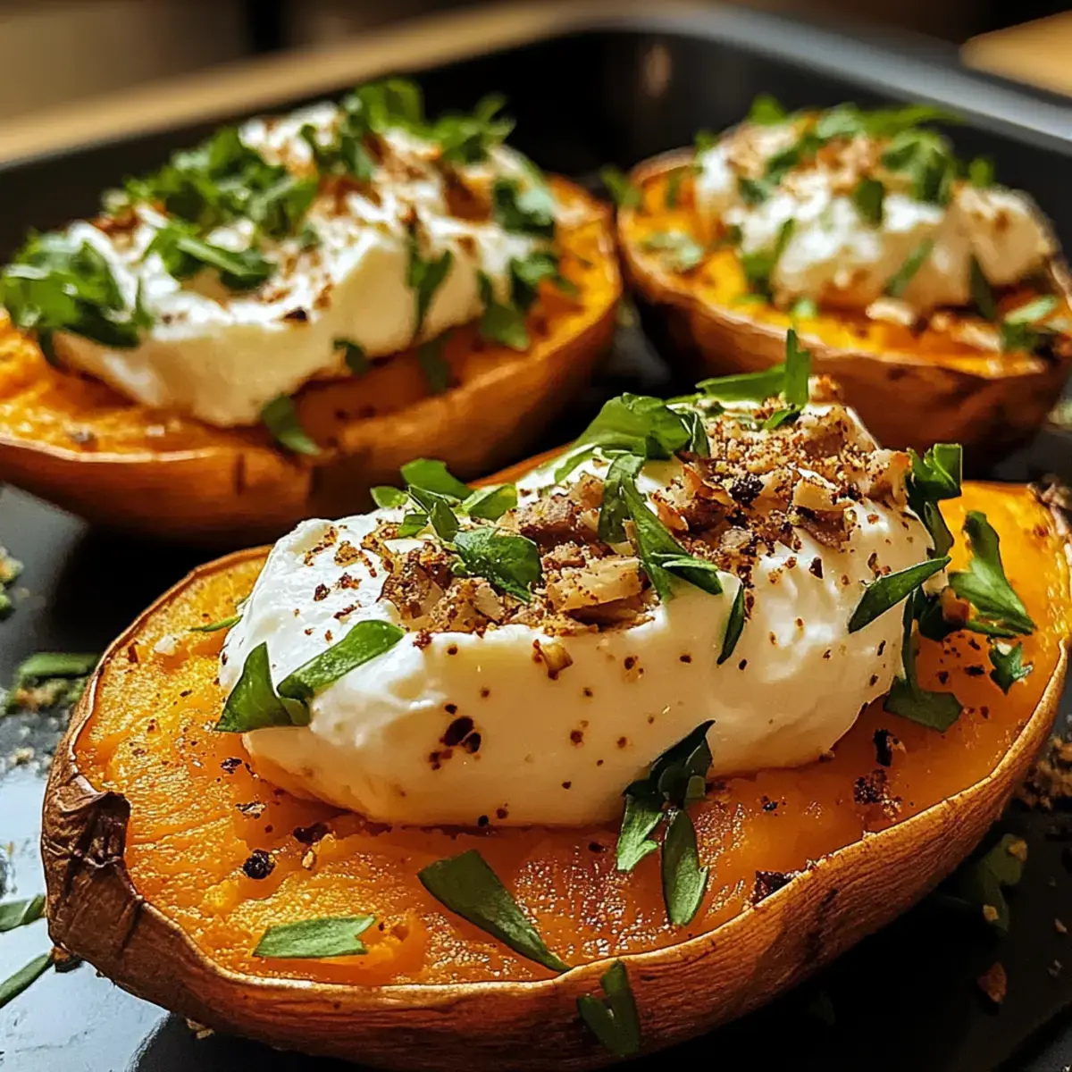 Gefyllte Syykartoffeln mit Burrata