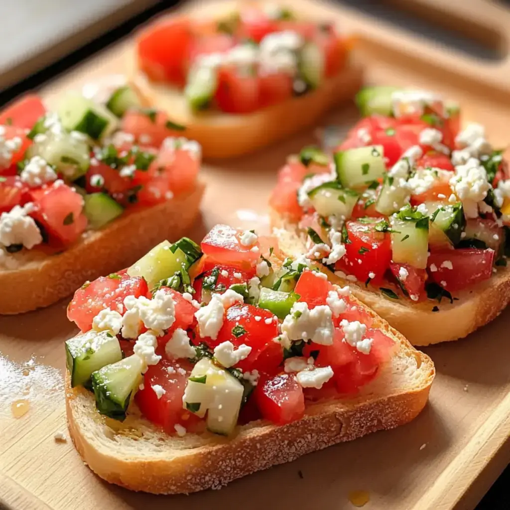 Irresistible Griechische Bruschetta mit Feta und frischem Gemüse