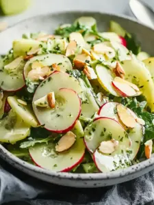 Knuspriger Gurken-Apfel-Salat mit frischem Dressing