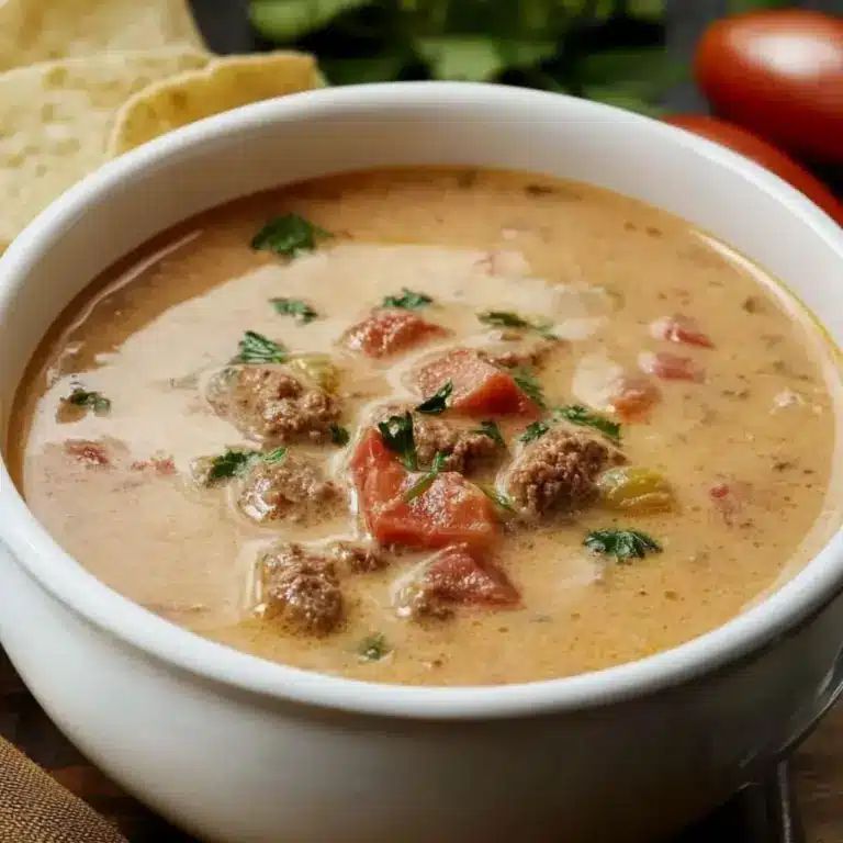 Hackfleisch-Käse-Suppe Mit Tomaten