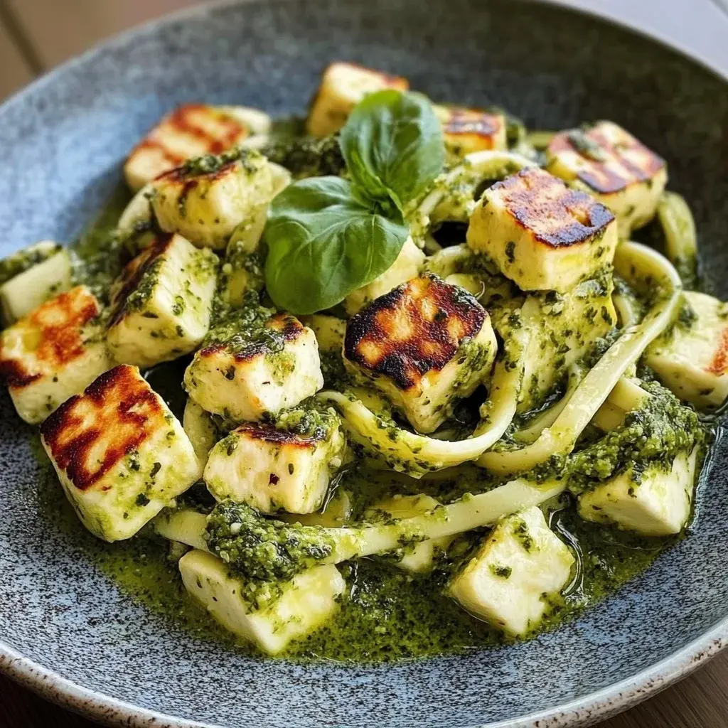 Halloumi Zucchini Pesto Nudeln