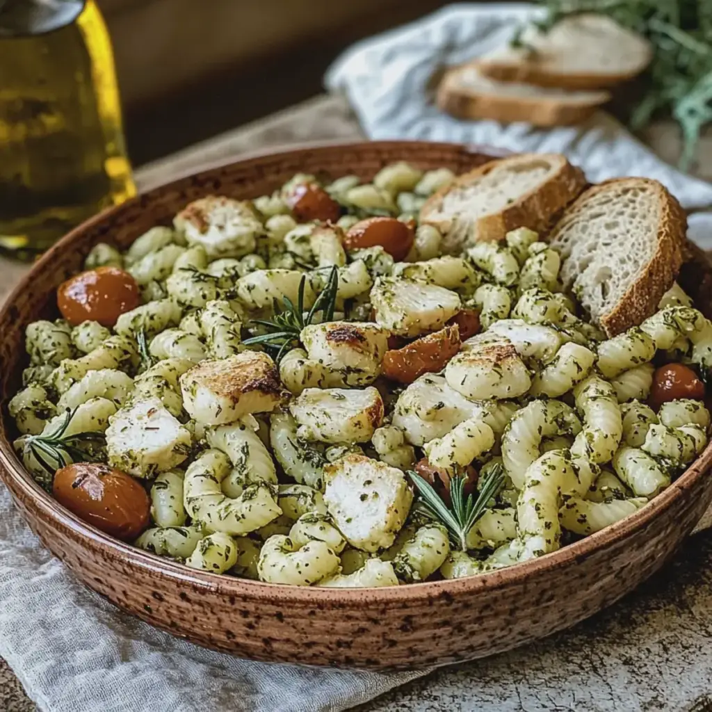 Hähnchen Makkaroni Salat Pesto – Cremig und Frisch