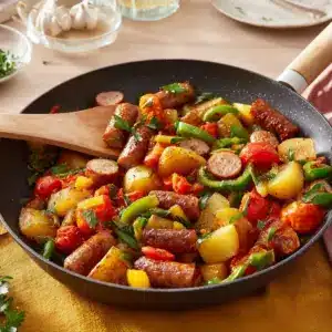 Herzhafte Kartoffel-Bratwurst-Pfanne
