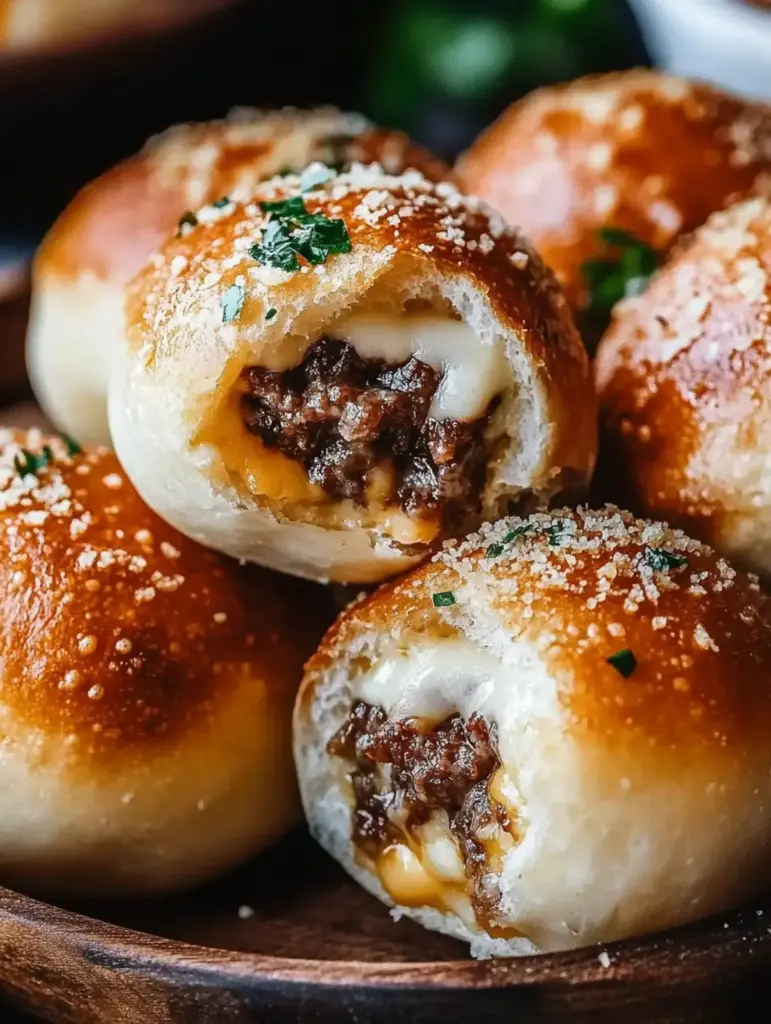Knoblauch-Parmesan Cheeseburger Bombs: Saftige Hackfleisch-Bällchen