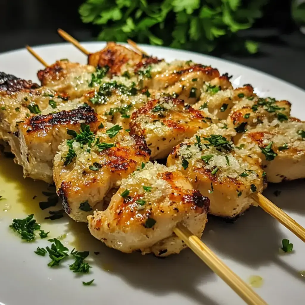 Köstliche Knoblauch Parmesan Hähnchenspieße – Einfache Grillidee