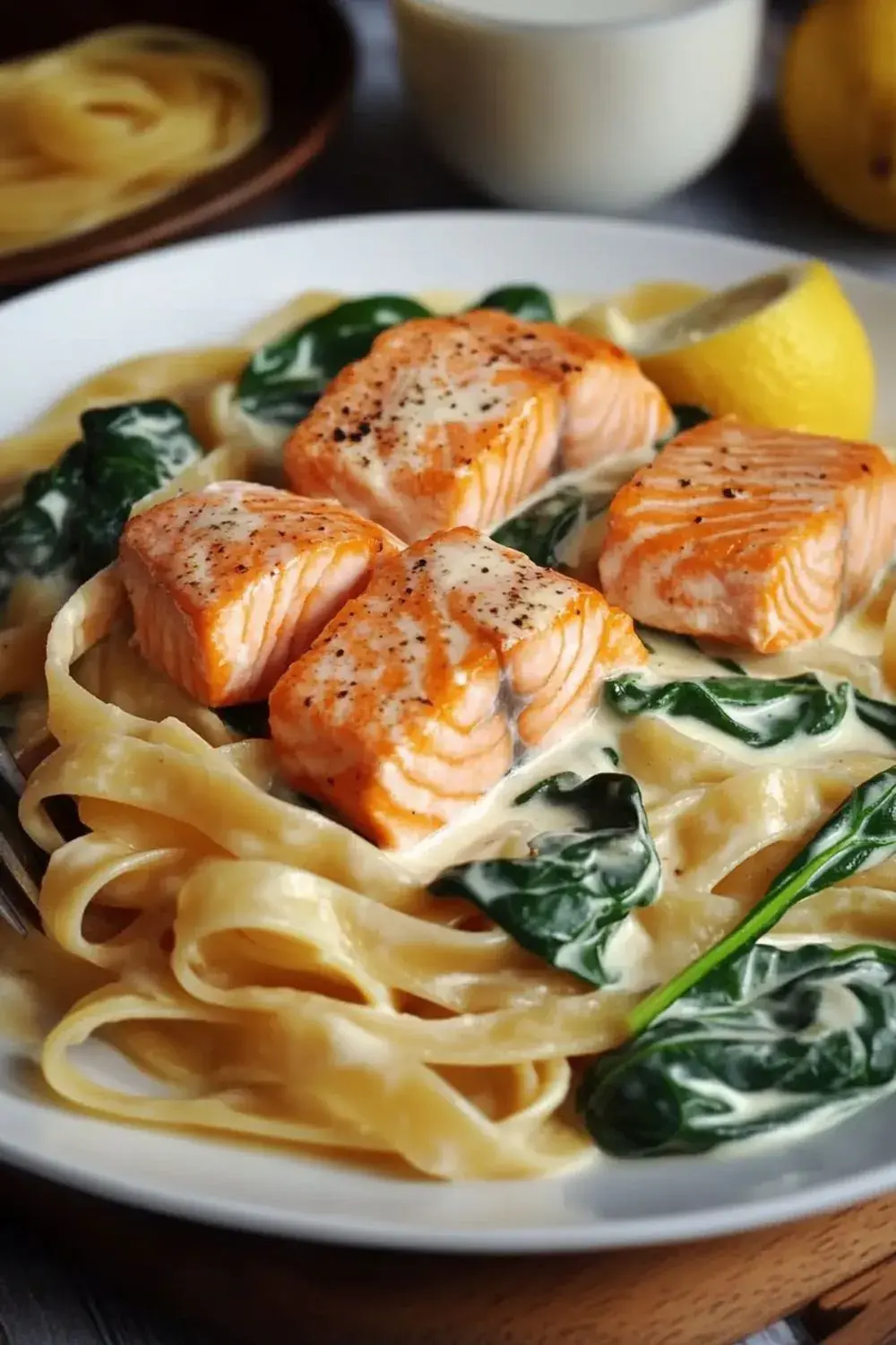 Lachs Sahne Soße Mit Spinat