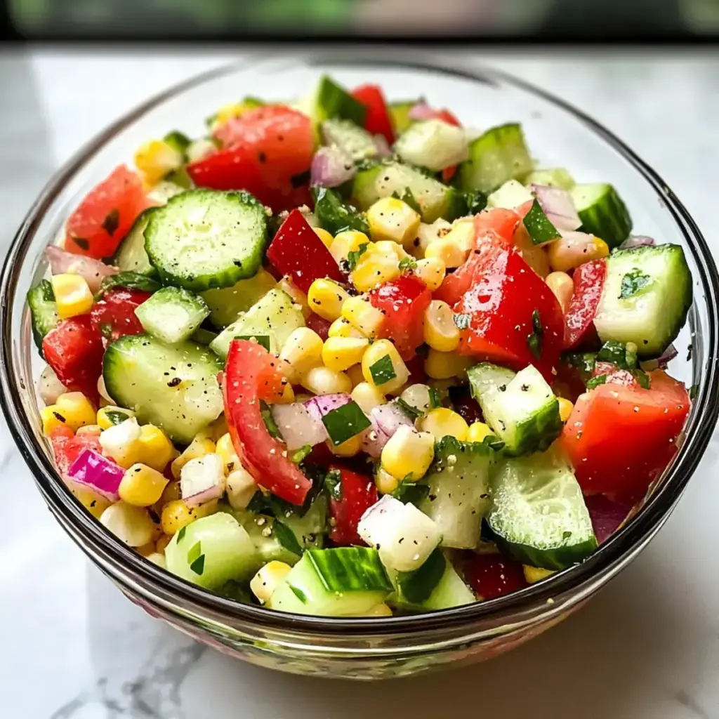 Köstlicher Mais- und Gurkensalat-Picknick für den perfekten Sommer