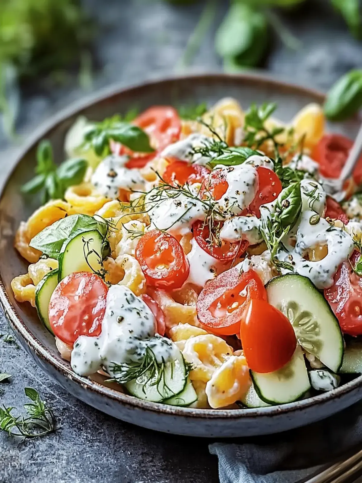 Nudelsalat mit Joghurt