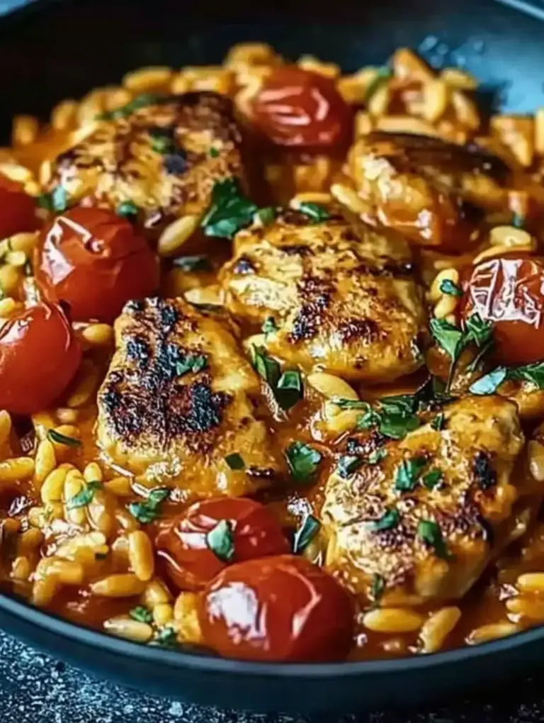 Paprika Huhn Orzo Pfanne – Einfaches One-Pot Wohlfühlrezept