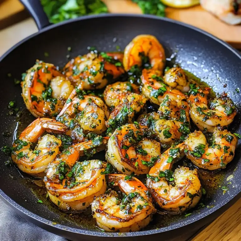 Einfaches Pfanne-gebratenes Chimichurri-Garnelen Rezept
