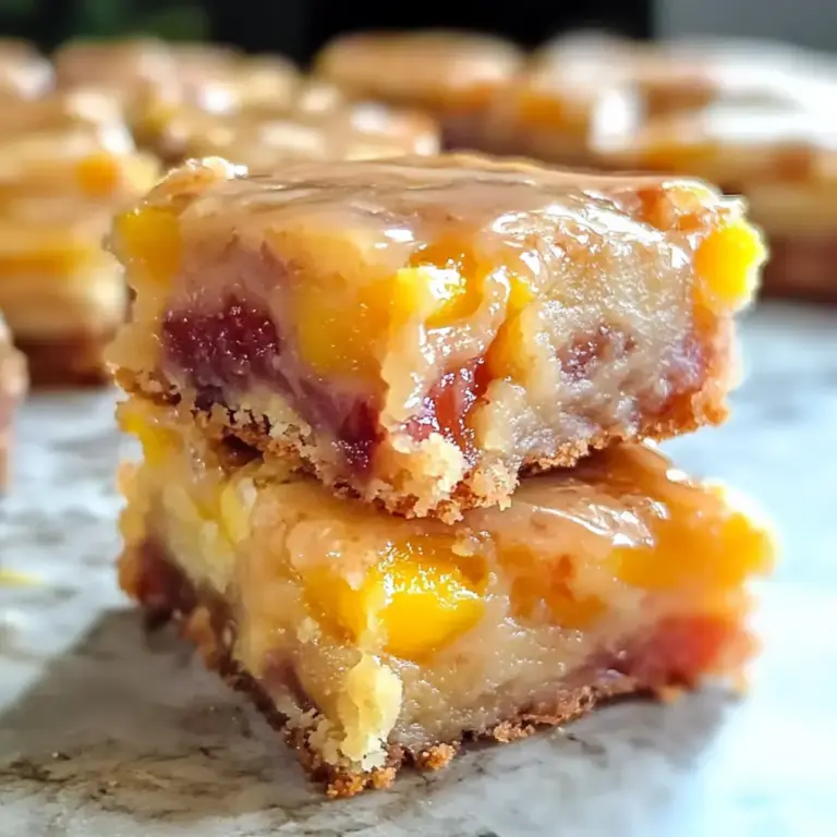 Saftige Pfirsich Blondies – Einfaches, köstliches Sommerdessert