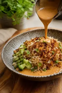 Knuspriger Satay-Reis-Salat