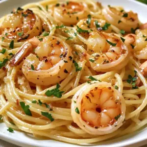 Schnelle Garnelen-Pasta mit Knoblauch