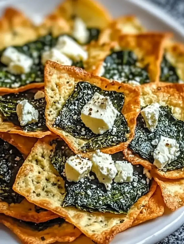 Knusprige Mediterrane Spinat- und Feta-Käse-Crisps leicht gemacht