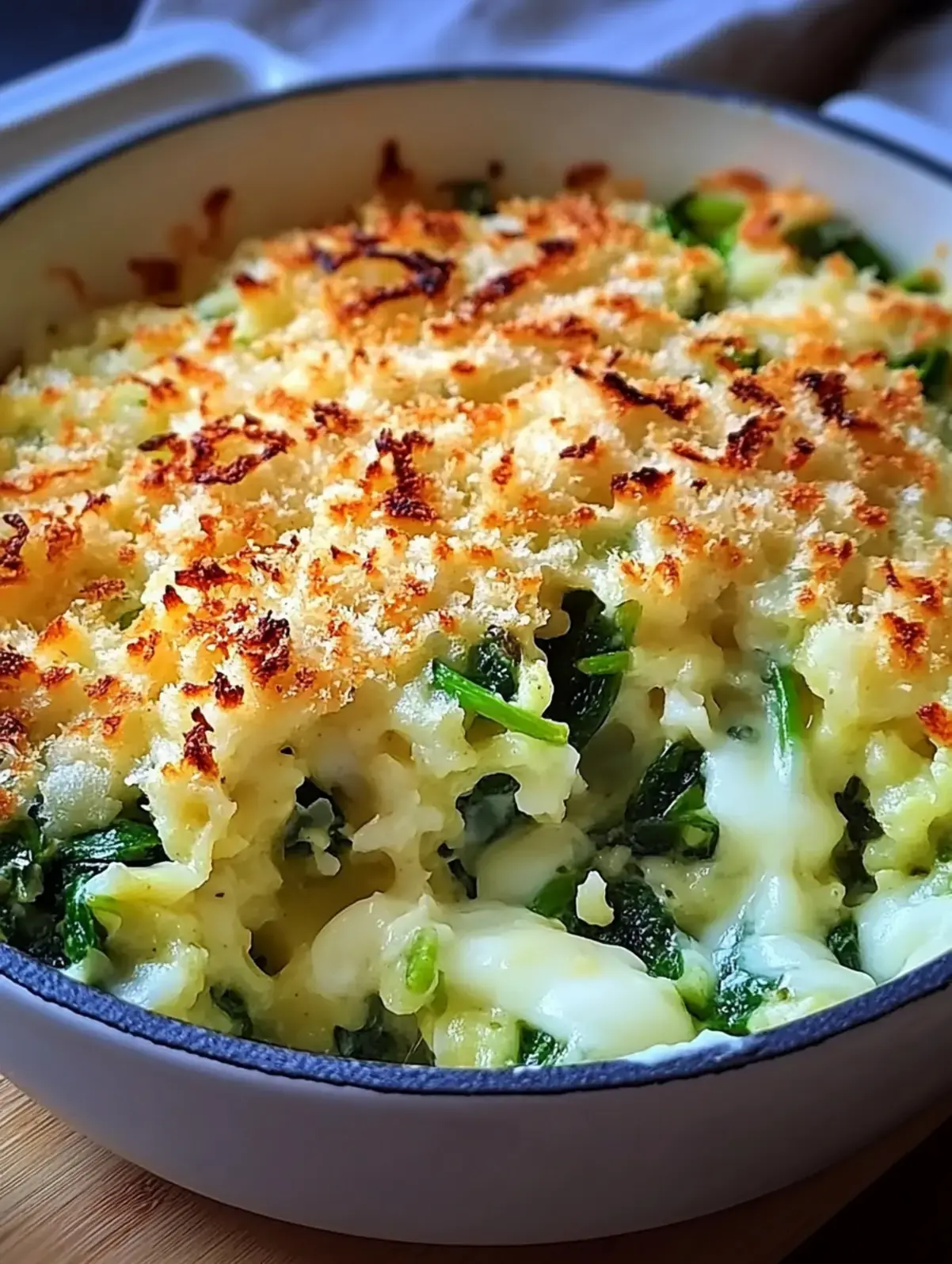 Spinatspytzle mit Kysekruste