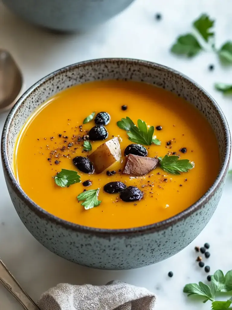 Einfache Süßkartoffel- und Schwarzbohnensuppe Rezept